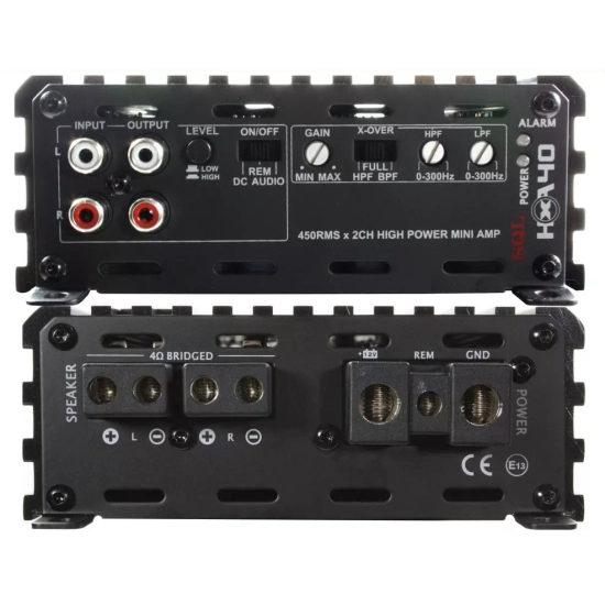 Excursion HXA-40 SQL 2-kanałowy samochodowy wzmacniacz mocy do systemów car audio SQ - moc RMS: 2x300-450W / 1x800W, wej. High/Low, Auto On/Off, cyfro